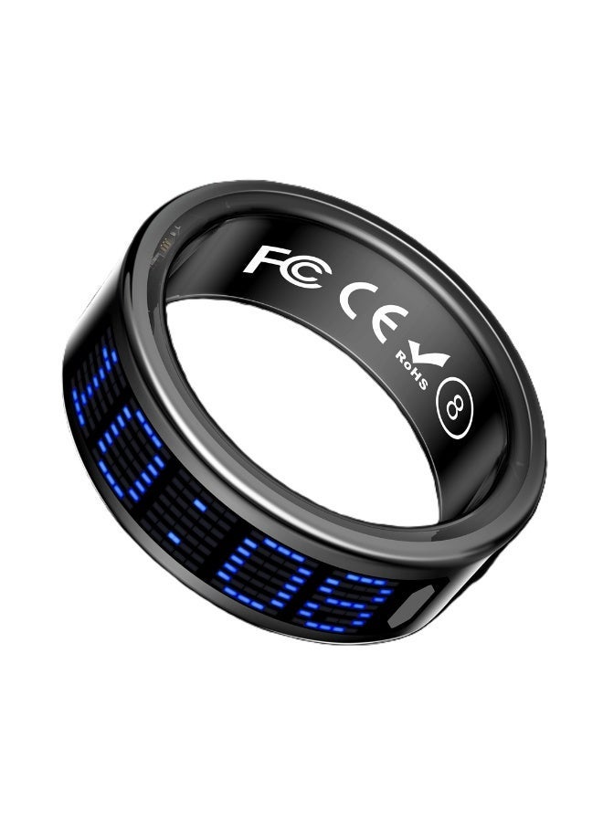 general Smart Ring SR16 for Heart Rate Monitoring, Blood Oxygen Monitoring, Sleep Monitoring, Motion Detection, Multi-Functional Display, All-Weather Protect Your Health with Caller ID Reminder, IP68 Waterproof, Black No.10, Internal Diameter: 19.9mm, Perimeter: 62.4mm - Image 5